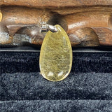Natural Rutilated Pendant 31x17x10mm For Wealth Luck Gift