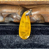 Natural Rutilated Pendant Jewelry 33x13x9mm For Wealth Luck Gift