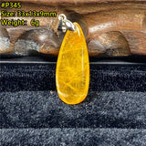 Natural Rutilated Pendant Jewelry 33x13x9mm For Wealth Luck Gift
