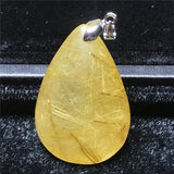 Natural Rutilated Quartz Necklace Pendant 36x25x15mm Beads