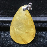 Natural Rutilated Quartz Necklace Pendant 36x25x15mm Beads