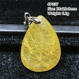 Natural Rutilated Quartz Pendant Beads Wealth Luck Gift