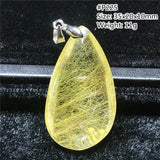Natural Rutilated Quartz Pendant Wealth Lucky Reiki Gift Crystal Jewelry