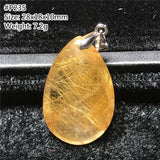 Natural Rutilated Quartz Pendant Wealth Lucky Reiki Gift Crystal Jewelry