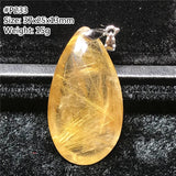 Natural Rutilated Quartz Pendant Wealth Lucky Reiki Gift Crystal Jewelry