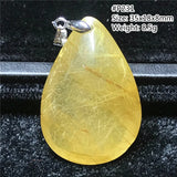 Natural Rutilated Quartz Pendant Wealth Lucky Reiki Gift Crystal Jewelry