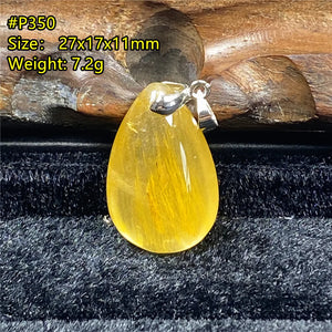 Natural Rutilated Quartz Pendant 27x17x11mm AAAAA