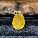 Natural Rutilated Quartz Pendant 27x17x11mm AAAAA