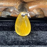 Natural Rutilated Quartz Pendant 27x17x11mm AAAAA