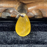 Natural Rutilated Quartz Pendant 27x17x11mm AAAAA