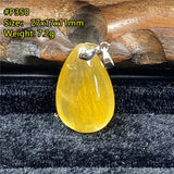Natural Rutilated Quartz Pendant 27x17x11mm AAAAA
