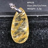Rutilated Quartz Pendant Reiki Crystal Love Wealth Luck Gift Silver Jewelry