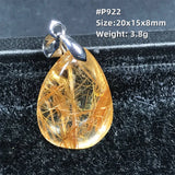 Rutilated Quartz Pendant Reiki Crystal Love Wealth Luck Gift Silver Jewelry