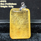 Rutilated Quartz Pendant Reiki Crystal Love Wealth Luck Gift Silver Jewelry