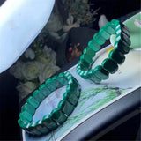 Natural Malachite Chrysocolla Bracelet 13x9mm Beads Stretch Bangle