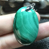Natural Green Malachite Chrysocolla Pendant Jewelry 33x21x8mm Oval Gemstone