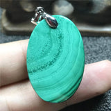 Natural Green Malachite Chrysocolla Pendant Jewelry 33x21x8mm Oval Gemstone