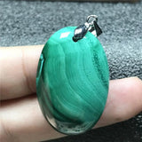 Natural Green Malachite Chrysocolla Pendant Jewelry 33x21x8mm Oval Gemstone