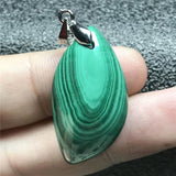 Green Malachite Chrysocolla Pendant Silver Crystal Beads Horse Eye Gemstone