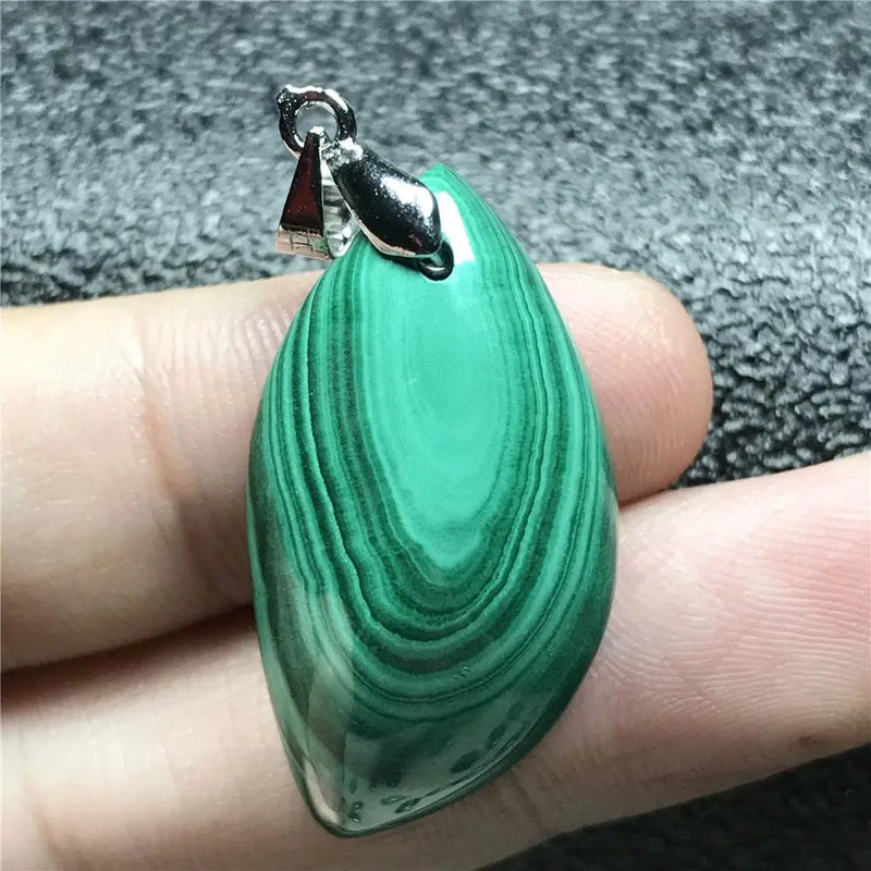 Green Malachite Chrysocolla Pendant Silver Crystal Beads Horse Eye Gemstone