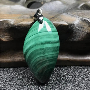 Natural Green Malachite Chrysocolla Pendant Jewelry Silver Crystal 31x17x10mm