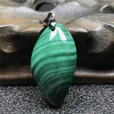 Natural Green Malachite Chrysocolla Pendant Jewelry Silver Crystal 31x17x10mm