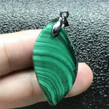Natural Green Malachite Chrysocolla Pendant Jewelry Silver Crystal 31x17x10mm