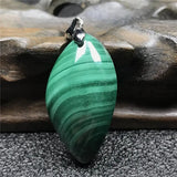 Natural Green Malachite Chrysocolla Pendant Jewelry Silver Crystal 31x17x10mm