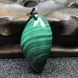 Natural Green Malachite Chrysocolla Pendant Jewelry Silver Crystal 31x17x10mm