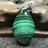 Natural Green Malachite Chrysocolla Pendant Silver Crystal 31x19x10mm