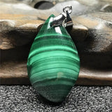 Natural Green Malachite Chrysocolla Pendant Silver Crystal 31x19x10mm