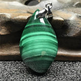 Natural Green Malachite Chrysocolla Pendant Silver Crystal 31x19x10mm