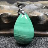Green Malachite Chrysocolla Pendant Silver Crystal 31x20x10mm