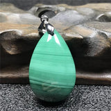 Green Malachite Chrysocolla Pendant Silver Crystal 31x20x10mm