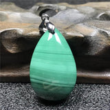 Green Malachite Chrysocolla Pendant Silver Crystal 31x20x10mm