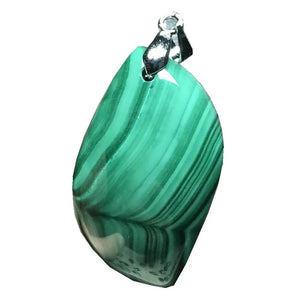 Green Malachite Chrysocolla Pendant Jewelry Silver Crystal 33x19x10mm