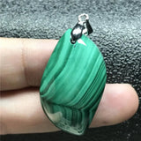 Green Malachite Chrysocolla Pendant Jewelry Silver Crystal 33x19x10mm