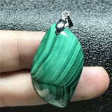 Green Malachite Chrysocolla Pendant Jewelry Silver Crystal 33x19x10mm