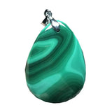 Natural Green Malachite Chrysocolla Pendant Jewelry Silver Crystal 35x25x7mm