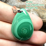 Natural Green Malachite Chrysocolla Pendant Jewelry Silver Healing Luck Gift