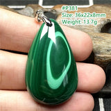 Natural Green Malachite Chrysocolla Pendant Jewelry Silver Healing Luck Gift