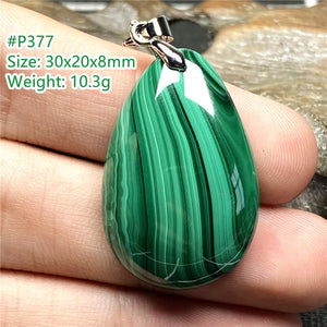 Natural Green Malachite Chrysocolla Pendant Jewelry Silver Healing Luck Gift