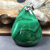 Natural Malachite Chrysocolla Pendant Jewelry Silver Crystal AAAAA