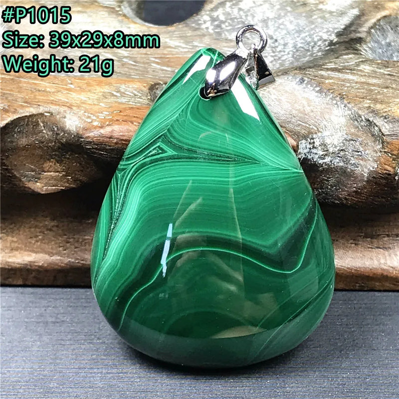 Natural Malachite Chrysocolla Pendant Jewelry Silver Crystal AAAAA