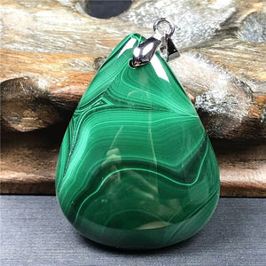 Natural Malachite Chrysocolla Pendant Jewelry Silver Crystal AAAAA