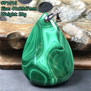 Natural Green Malachite Chrysocolla Pendant 41x29x7mm Silver Crystal AAAAA