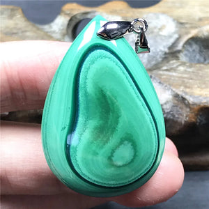 Natural Green Malachite Chrysocolla Pendant Jewelry 38x26x8mm