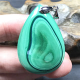Natural Green Malachite Chrysocolla Pendant Jewelry 38x26x8mm