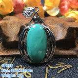 Green Malachite Necklace Pendant Silver Chrysocolla Crystal 43x27mm