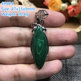 Green Malachite Necklace Pendant Silver Chrysocolla Crystal Gemstone